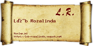 Löb Rozalinda névjegykártya
